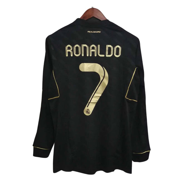 Camisa Manga Longa Retrô Real Madrid II Cristiano Ronaldo #7 2011 - Torcedor Masculina - Preto