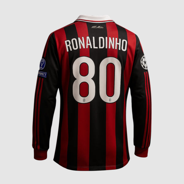 RONALDINHO #80 - MILAN HOME 2009/10 MANGA LONGA CHAMPIONS LEAGUE