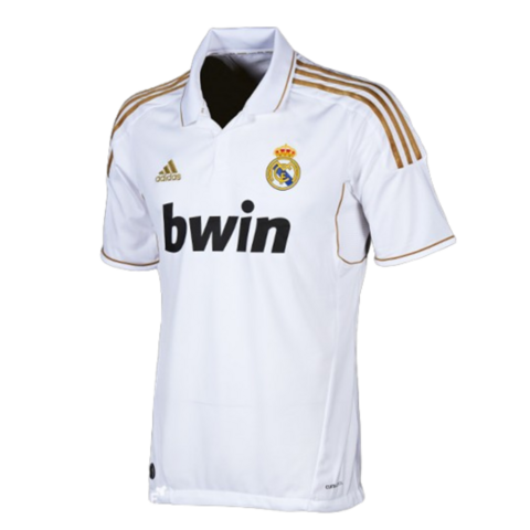 Camisa Real Madrid Home 11/12 Retro Branca Dourada